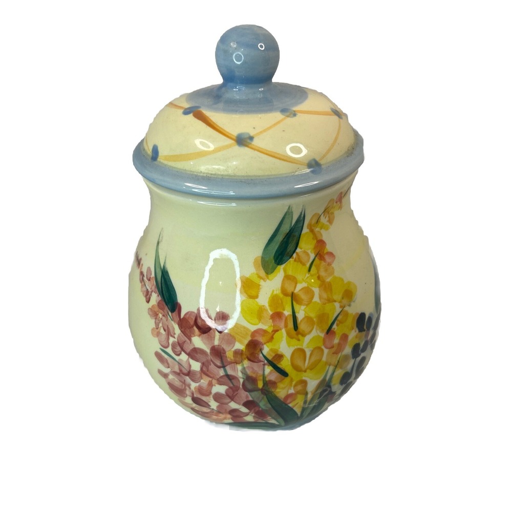 Vintage GAIL PITTMAN CERAMIC KITCHEN CANISTER Jar Signed 1999